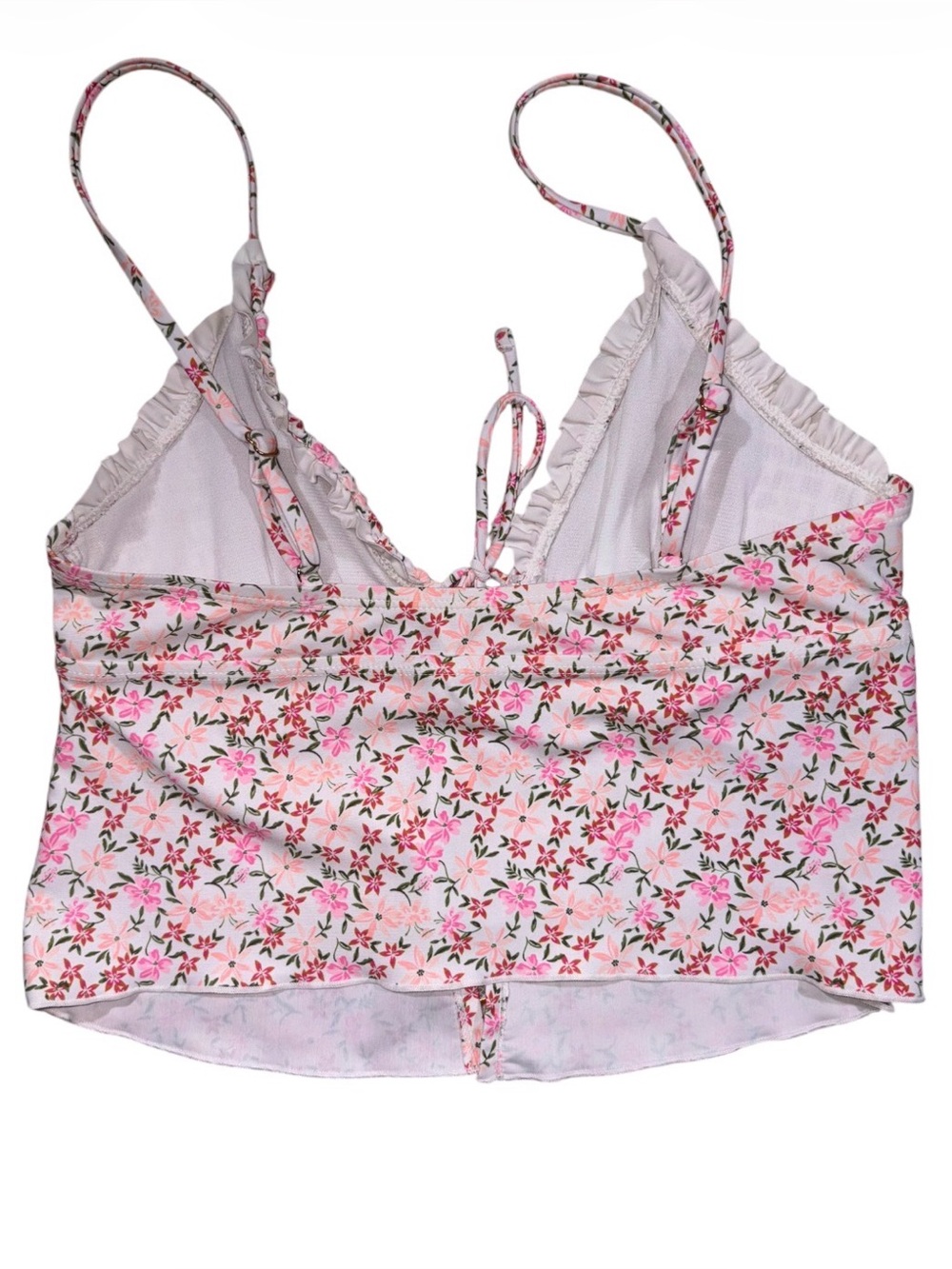 Floral Smocked Tie-Front Chemise Top - Pink - Picture 3 of 4